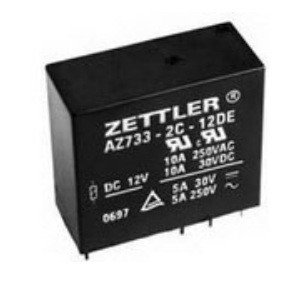 Relais mécanique électrique DPDT 10A 12VDC 650Ohm d'AZ733-2C-12D ZETTLER par le trou
